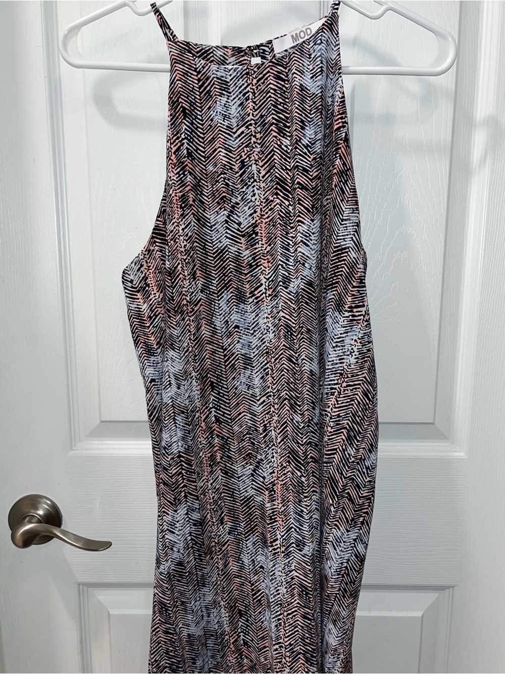 Unk Black, White & Coral Patterned Mini Dress